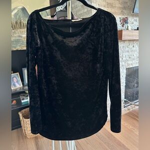 Black Velvet Long Sleeve Top